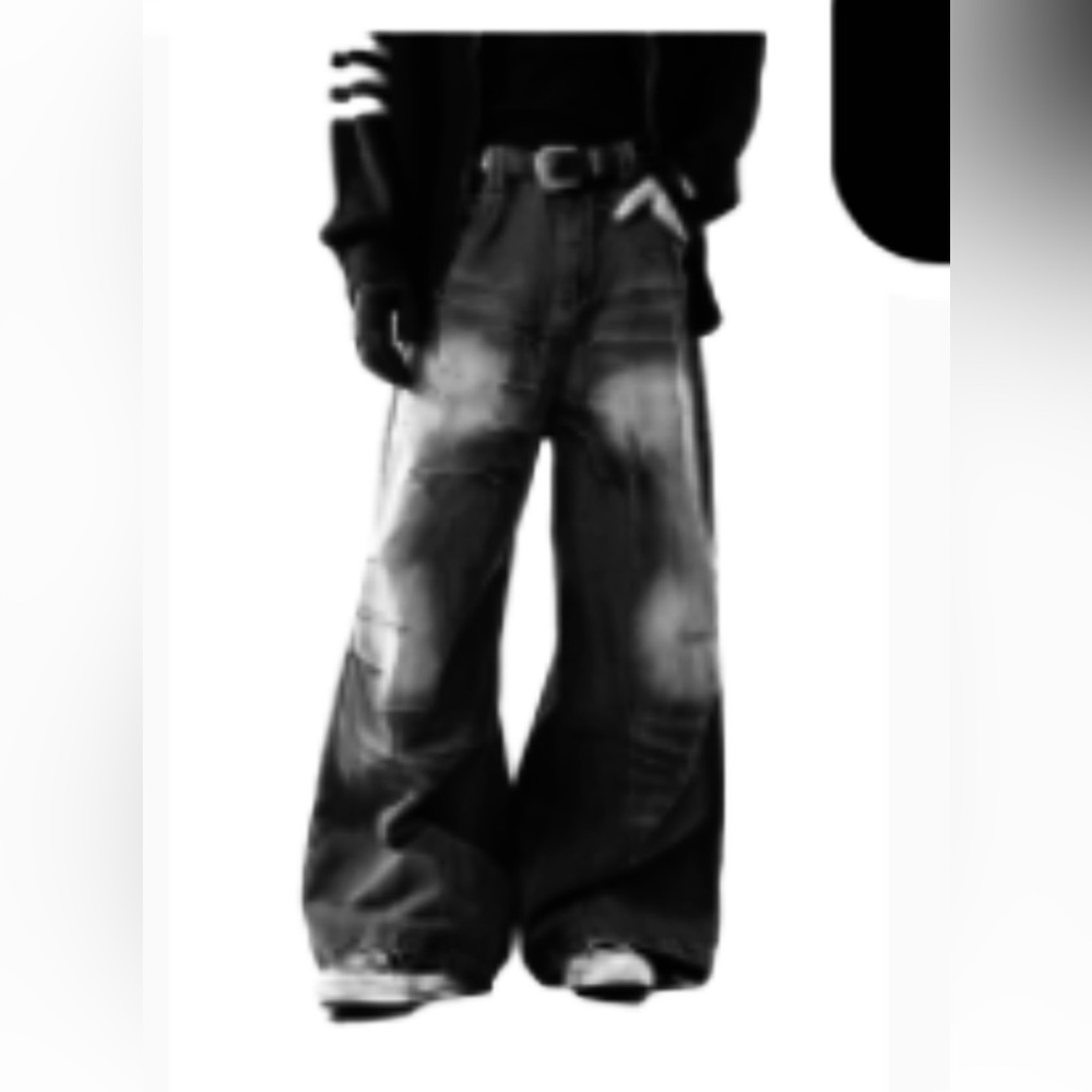 Men's vintage Wash Relaxed Jeans grunge jeans